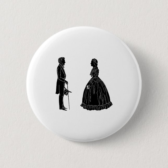 Chapa Redonda De 5 Cm abraham lincoln mary todd lincoln silhouette (Anverso)