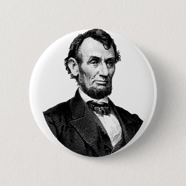 CHAPA REDONDA DE 5 CM ABRAHAM LINCOLN PIN BACK BADGE (Anverso)