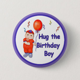 Chapa Redonda De 5 Cm Abraza al niño de cumpleaños