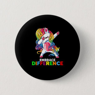 Chapa Redonda De 5 Cm Abraza la Diferencia Unicornio Conciencia del Auti