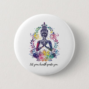 Chapa Redonda De 5 Cm Abraza la paz interior: arte inspirado en yoga y m