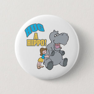 Chapa Redonda De 5 Cm abrazar un gráfico de hippo lindo personalizado