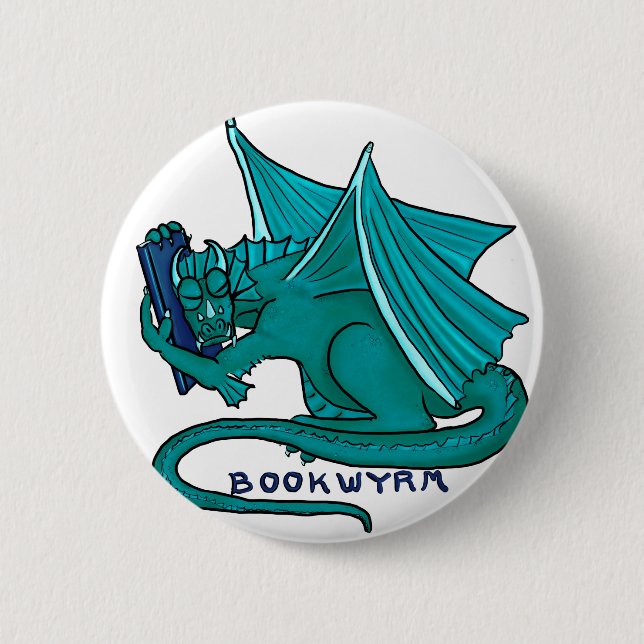 Chapa Redonda De 5 Cm Abrazo Bookwyrm del libro (Anverso)