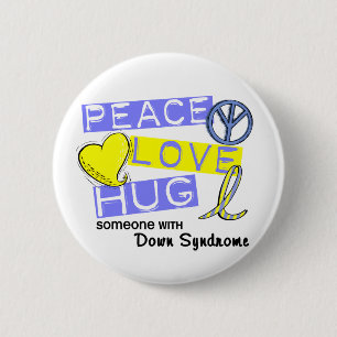 Chapa Redonda De 5 Cm ABRAZO del AMOR de la PAZ alguien con las