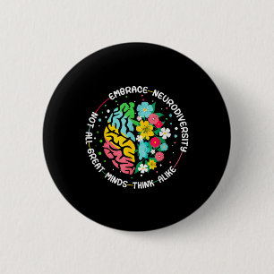 Chapa Redonda De 5 Cm Abrazo Neurodiversidad Autismo cerebral Conciencia