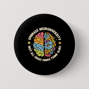 Chapa Redonda De 5 Cm Abrazo Neurodiversidad Autismo cerebral Conciencia