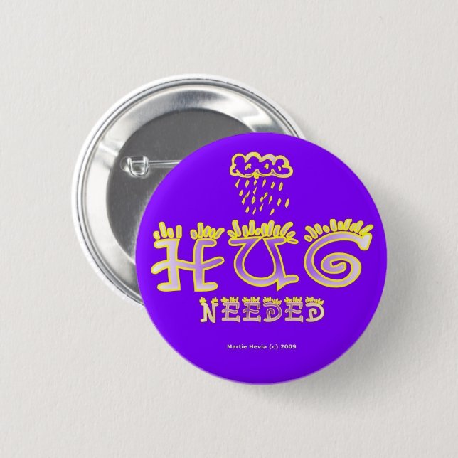 Chapa Redonda De 5 Cm Abrazo - Una palabra positiva (Anverso y reverso)
