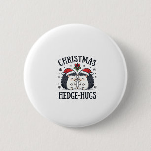 Chapa Redonda De 5 Cm Abrazos de Navidad Erizo Lindo Diseño de Vacacione