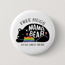 Chapa Redonda De 5 Cm Abrazos gratis de Mama Bear