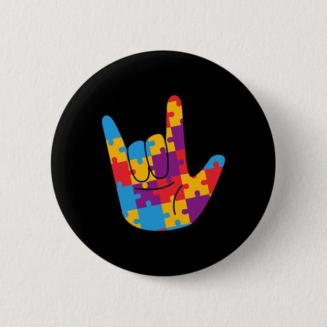 Chapa Redonda De 5 Cm Abril Mes de Concienciación sobre Autismo Nacional (Anverso)