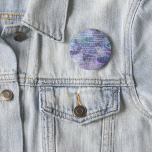 Chapa Redonda De 5 Cm Abstracción de Tinta de Alcohol Lavanda con Líneas