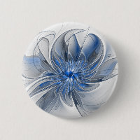 Abstracto Flor de arte fractal de color gris azul