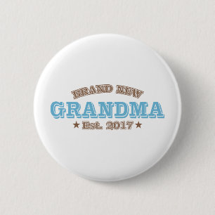 Chapa Redonda De 5 Cm Abuela a estrenar Est. 2017 (azul)