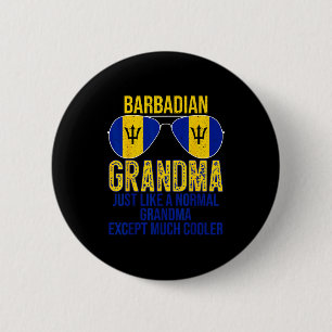Chapa Redonda De 5 Cm Abuela barbadense bandera de barbados gafas de sol