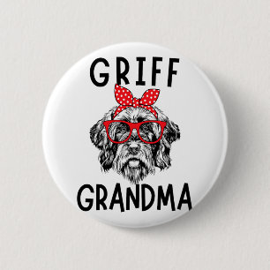 Chapa Redonda De 5 Cm Abuela con cable señalando a Griffon Nana