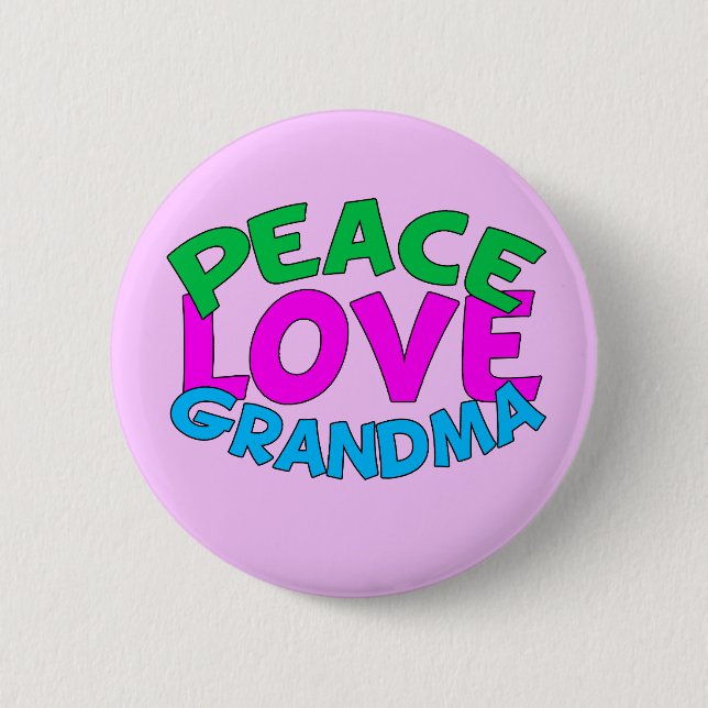 Chapa Redonda De 5 Cm Abuela de amor por la paz (Anverso)