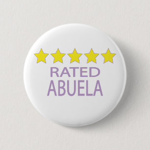 Chapa Redonda De 5 Cm Abuela de cinco estrellas