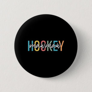 Chapa Redonda De 5 Cm Abuela de hockey Retro Vintage Aficionado del Hock
