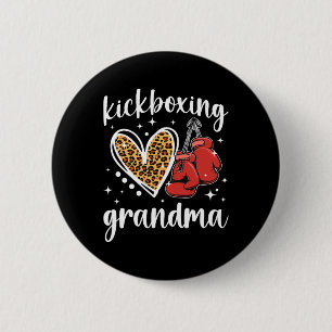 Chapa Redonda De 5 Cm Abuela de Kickboxing De Una Abuela Kickboxer Escuc