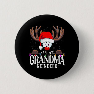 Chapa Redonda De 5 Cm Abuela de reno de Santa Navidad coincidente X-mas