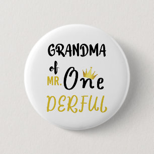 Chapa Redonda De 5 Cm Abuela de SR Onederful Maravilloso Divertido 1er C