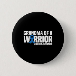 Chapa Redonda De 5 Cm Abuela de un Guerrero Cinta Azul Alopecia Awarenes