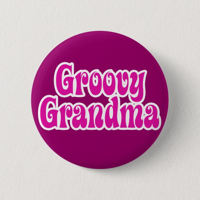 Chapa Redonda De 5 Cm Abuela Groovy (Anverso)