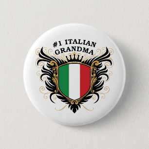 Chapa Redonda De 5 Cm Abuela italiana del número uno