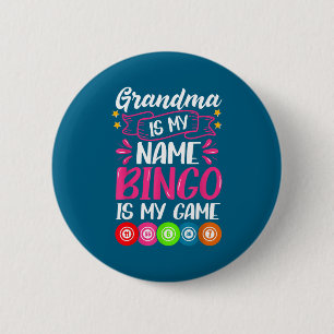 Chapa Redonda De 5 Cm Abuela Jugadora de Bingo Diseño de Cita Divertida 
