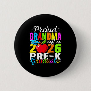Chapa Redonda De 5 Cm Abuela orgullosa de graduada de prekínder de 2026