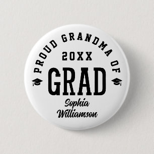 Chapa Redonda De 5 Cm Abuela Orgullosa Graduada Tipografía Universitaria