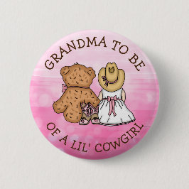 Chapa Redonda De 5 Cm Abuela para ser de Lil' Cowgirl Baby Shower