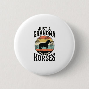 Chapa Redonda De 5 Cm Abuela Que Ama Los Caballos Diseño Vintage