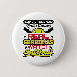 Chapa Redonda De 5 Cm Abuela Real Grandmas Watch Abuela de Softbol
