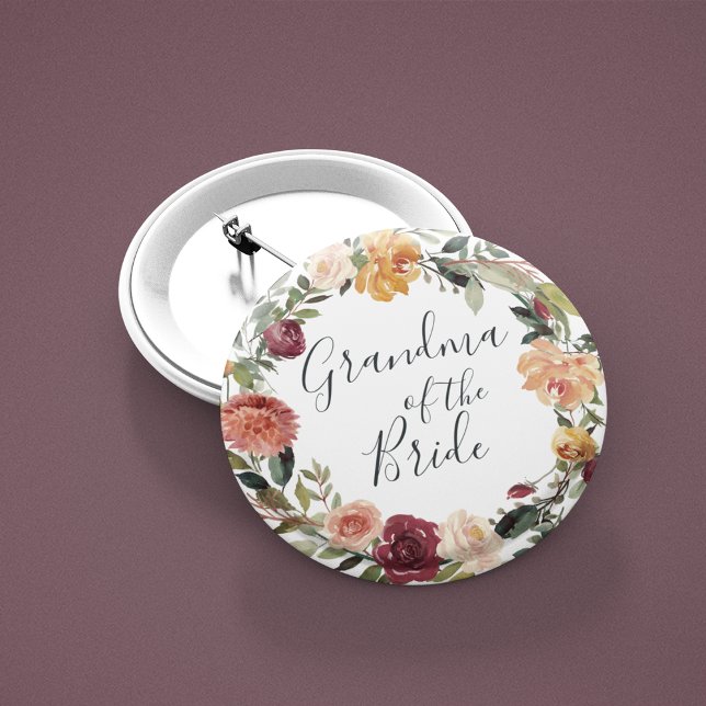 Chapa Redonda De 5 Cm Abuela rustica de la novia en su flor (Subido por el creador)