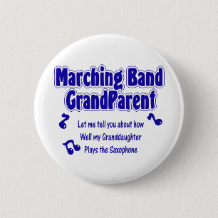 Chapa Redonda De 5 Cm Abuelo de banda de marcha/ saxofón