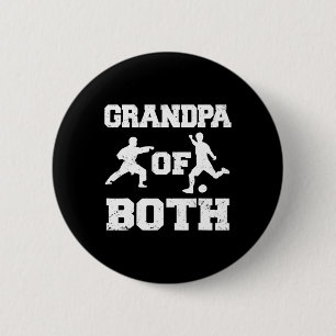 Chapa Redonda De 5 Cm Abuelo De Fútbol Gracioso Y Abuelo De Karate