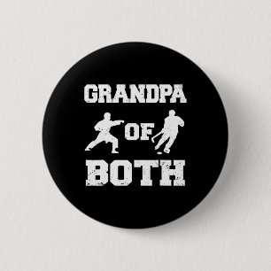 Chapa Redonda De 5 Cm Abuelo De Hockey Gracioso Y Abuelo De Karate