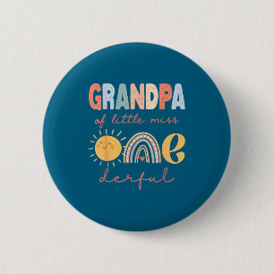 Chapa Redonda De 5 Cm Abuelo de Little Miss Onederful primer cumpleaños