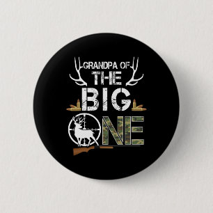 Chapa Redonda De 5 Cm Abuelo Del Gran Niño De Un Cumpleaños Ca Deer Hunt