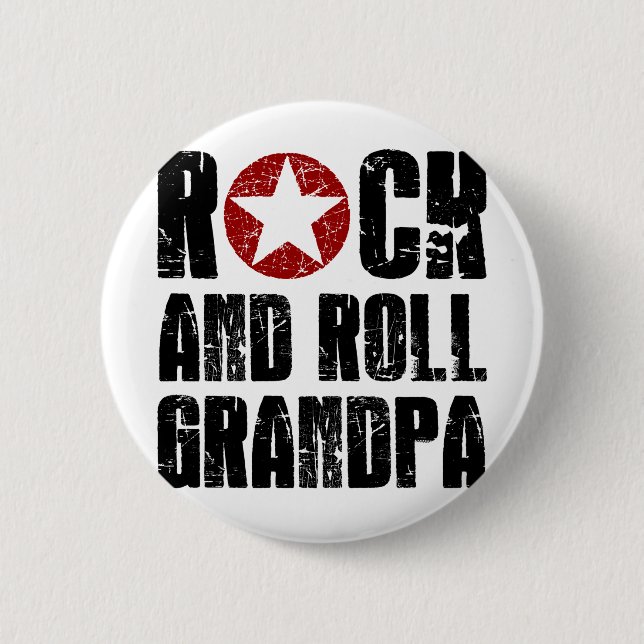Chapa Redonda De 5 Cm Abuelo del rock-and-roll (Anverso)