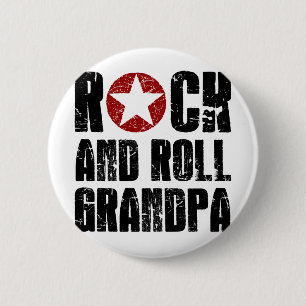 Chapa Redonda De 5 Cm Abuelo del rock-and-roll