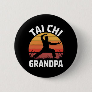 Chapa Redonda De 5 Cm Abuelo del Tai Chi Lance de Yoga de Fitness para M