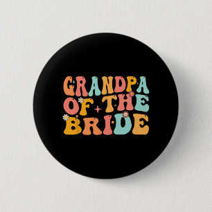Chapa Redonda De 5 Cm Abuelo genial de la novia, ducha de boda del abuel