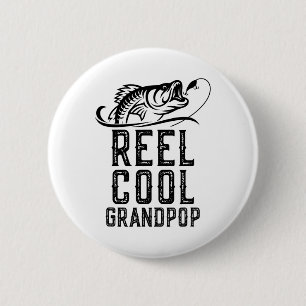 Chapa Redonda De 5 Cm Abuelo genial reel atrapando pescador divertido re