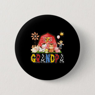Chapa Redonda De 5 Cm Abuelo Granja Vaca Cumpleaños Niño Coincidente Par