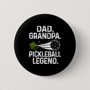 Chapa Redonda De 5 Cm Abuelo papá leyenda del pickleball jugador diverti