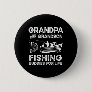 Chapa Redonda De 5 Cm Abuelo Y Abuelo Pescan Buques Para Regalo De Vida