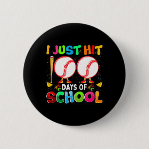 Chapa Redonda De 5 Cm Acabo De Ganar 100 Días De Béisbol Escolar Niño De