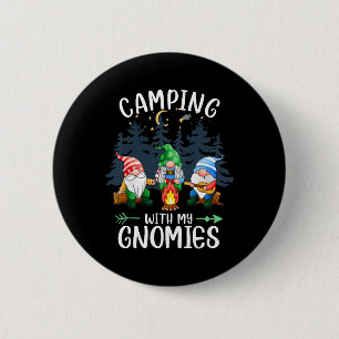 Chapa Redonda De 5 Cm Acampando con mis Gnomies divertido Gnome Camp Muj